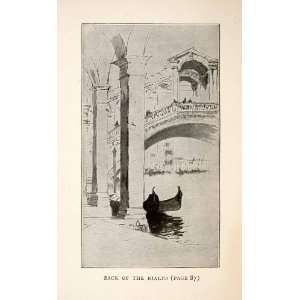  1899 Print Rialto Bridge Grand Canal Italy Gondola River 