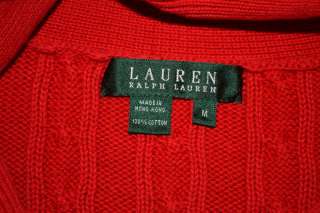   RED MOCK V NECK CASUAL COTTON KNIT SWEATER WOMENS LADIES MEDIUM  