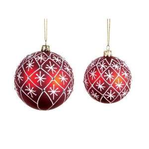  Pack of 12 Christmas Traditions Red Glass Ball Or 