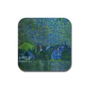  Unterach at the Attersee by Gustav Klimt Square Coasters 