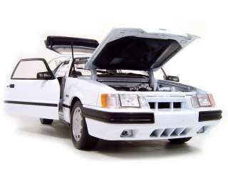 1986 FORD MUSTANG SVO WHITE 1:18 SCALE DIECAST MODEL  