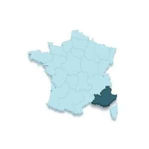 Région Paca  Provence Alpes Côte Dazur 3D Détouré Fond Blanc 