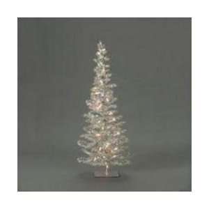  2.5 Pre Lit Silver Tinsel Artificial Christmas Tree 