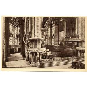 1920s Vintage Postcard Interior of the Duomo   Cathedral Milan Italy