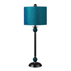 Sterling Industries 111 1113 Metal Buffet Lamp with Turquoise Pleated 