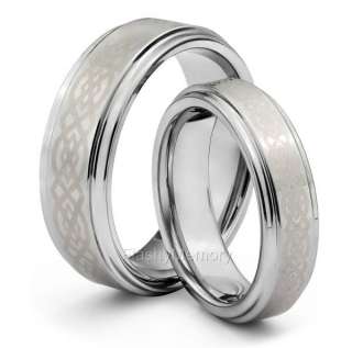 CELTIC TUNGSTEN RINGS WEDDING BAND SET Size 4 14  