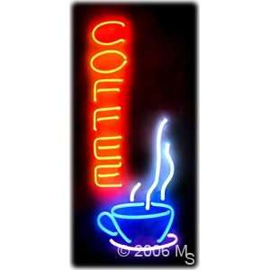 Neon Sign   Coffee (vertical)   Large 13 x 32  Grocery 