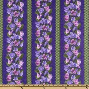  44 Wide Debbie Beaves Dolce Repeating Stripe Purple Fabric 