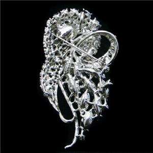 Bridal Flower Brooch Pendant Pin Swarovski Crystal  