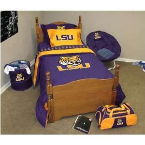  Louisiana State Fightin Tigers NCAA Bed in a Bag   Full 