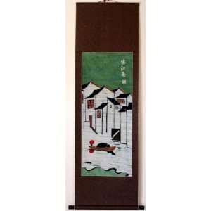  Chinese Hand Batik Tapestry Scroll House: Everything Else