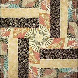 Kyoto Gardens Fabric Rail Fence Quilt Kit  