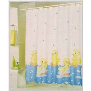   Bubble Duck Fabric Shower Curtain with matching duckie Hooks Home