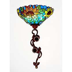 Stained Glass Sunflower Wallchiere LED Wall Light  Overstock