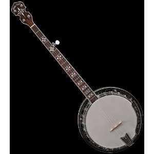    HANDED VINTAGE BANJO w ROLLED BRASS TONE RING Musical Instruments