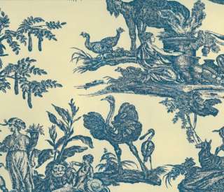 WALLPAPER SAMPLE Pierre Deux French Country Toile Blue  