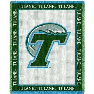  Tulane University Logo Jacquard Woven Throw   69 x 48 