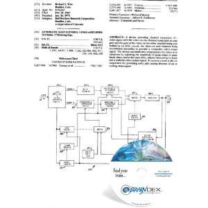   Patent CD for AUTOMATIC GAIN CONTROL VIDEO AMPLIFIER: Everything Else