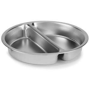  5 Qt. Vollrath 46861 Stainless Steel 2 Compartment Round Food 