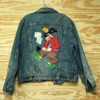 Vintage 70s CUSTOM GOOFY LEVIS Denim Jacket Disney Size 42 Mint 