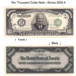  $10,000.00 Bill Notes   Authentic Looking   Set of 100 