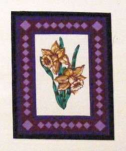 Floral Iris Daffodil Pansy Fabric Panel Lot (6) 6x8  