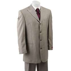 FUBU Mens Grey Sharkskin 4 button Suit  