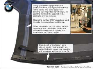BMW 3 Series Convertible Top, Black Stayfast Cloth, Plastic Window, w 