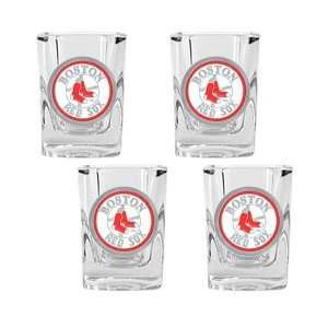  Boston Red Sox Primary Logo Rocks Glass and Square Shot 