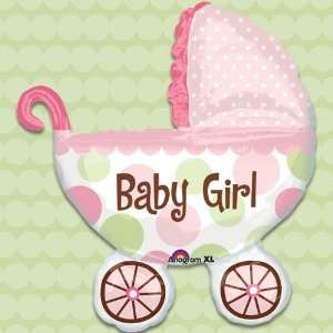   Baby Buggy Girl   28 x 30 Super Shaped Mylar Balloon Toys & Games