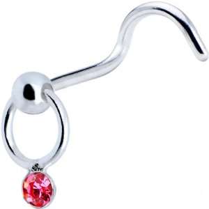   Pink Doorknocker Nose Ring Made with SWAROVSKI ELEMENTS Jewelry