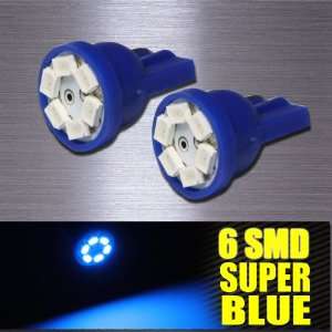    T10/192/194 BASE BLUE 6 LED INTERIOR LIGHTS BULBS: Automotive