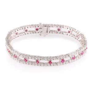  Auvenue Simply Diamonds 14k WG 0.64 Carat Ruby Bracelet Jewelry