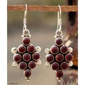  Garnet earrings, Scarlet Honeycomb Jewelry