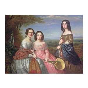  William Baker   A Group Portrait Of Three Girls Giclee 