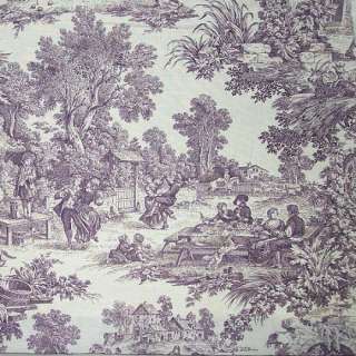 Laura Ashley House Party Plumb Toile fabric by the yard  