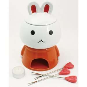  Shinzi Katoh Ceramic Bunny Fondue Set