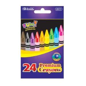  Bazic 2511 24 24 Color Premium Quality Crayon  Pack of 24 