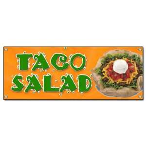  TACO SALAD BANNER SIGN mexican food restaurant sign Patio 