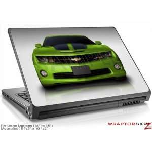   Large Laptop Skin 2010 Chevy Camaro Green Black Stripes: Electronics