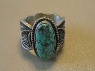 Sterling & Turquoise Ring By Navajo Silversmith Sunshine Reeves  