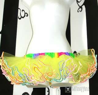 Yellow NEON Micro Mini Rainbow Ballet Adult TuTu Skirt  