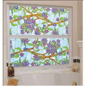   : Biscayne 48 x 37 Clear Stained Glass Window Film: Home & Kitchen