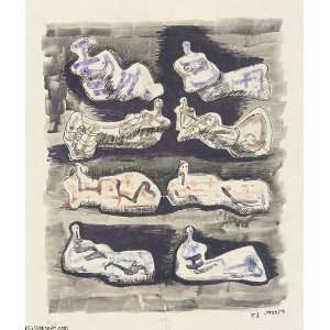   Henry Moore   24 x 28 inches   Eight reclining figures 3 Home
