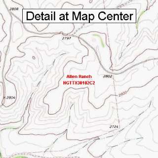 USGS Topographic Quadrangle Map   Allen Ranch, Texas (Folded 