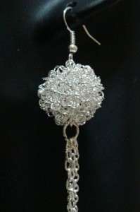 Silver Plated Multi Style Chains Twisted Ball Dangling Chandelier 