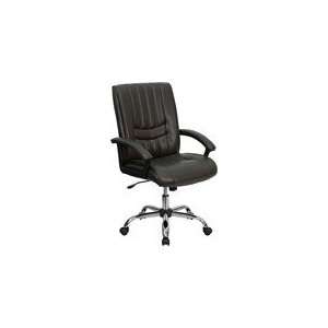    Mid Back Espresso Brown Leather Managers Chair: Office Products