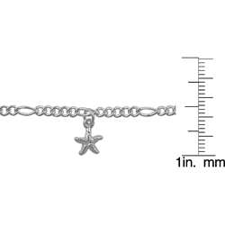 Sterling Silver Mini Dangling Starfish Bracelet  