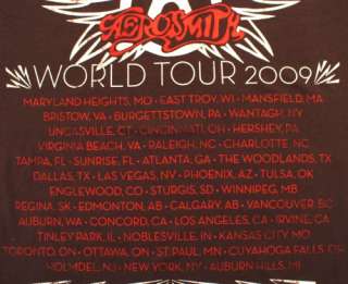 Aerosmith T Shirt Black 2009 World Tour NWOT New  