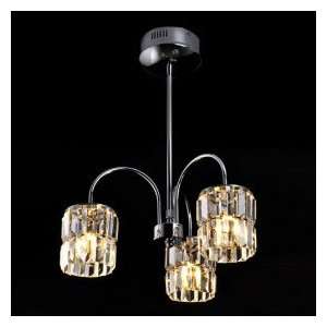  Contemporary Crystal Chandelier with 3 Lights (Chrome 